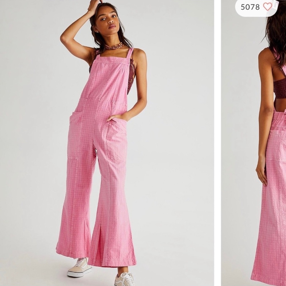 Free People Pink Savannah Jumpsuit Overalls Pants